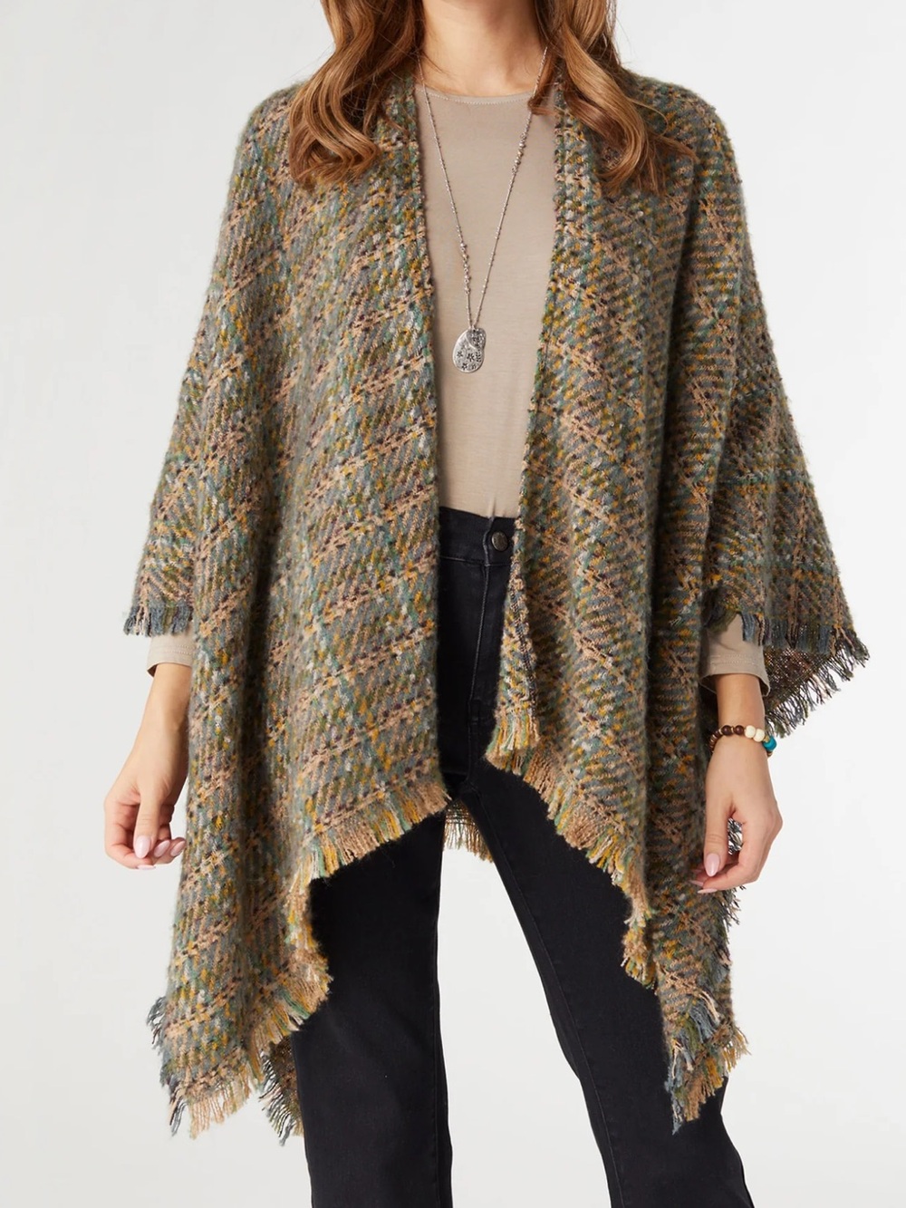 Cozy New Catherine’s Tweed Sweater Cape